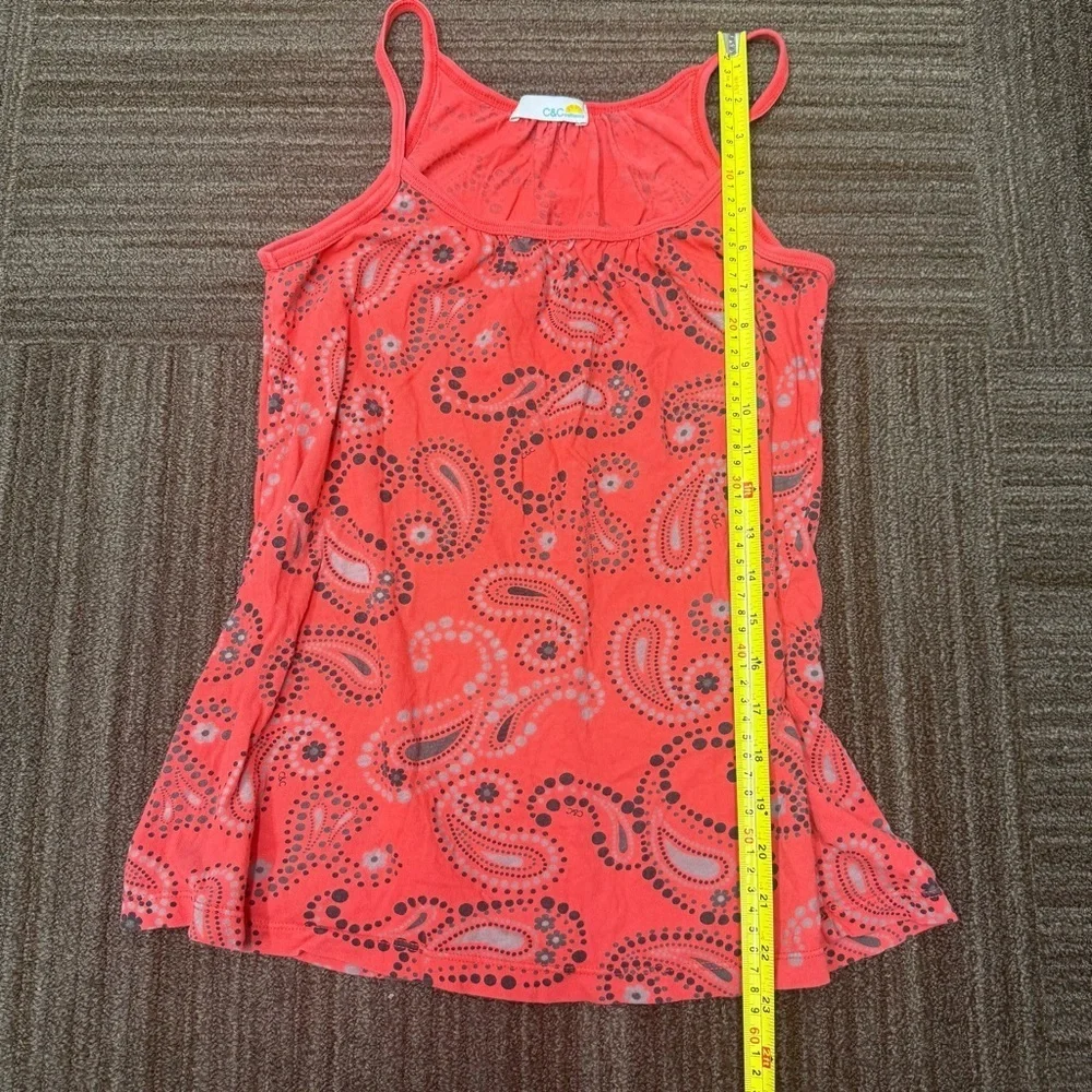 C&C California Coral Paisley Camisole Tank Top Black Grey Polka Dot - Picture 2 of 6